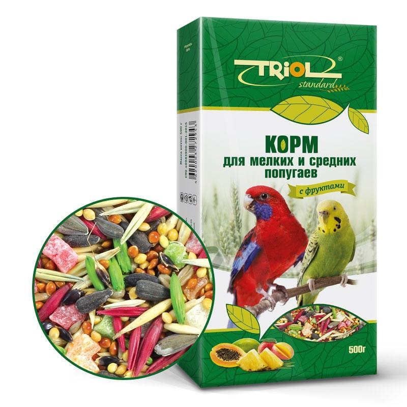 Корм для мелких и средних попугаев с ФРУКТАМИ Триол standart, 0,1 кг