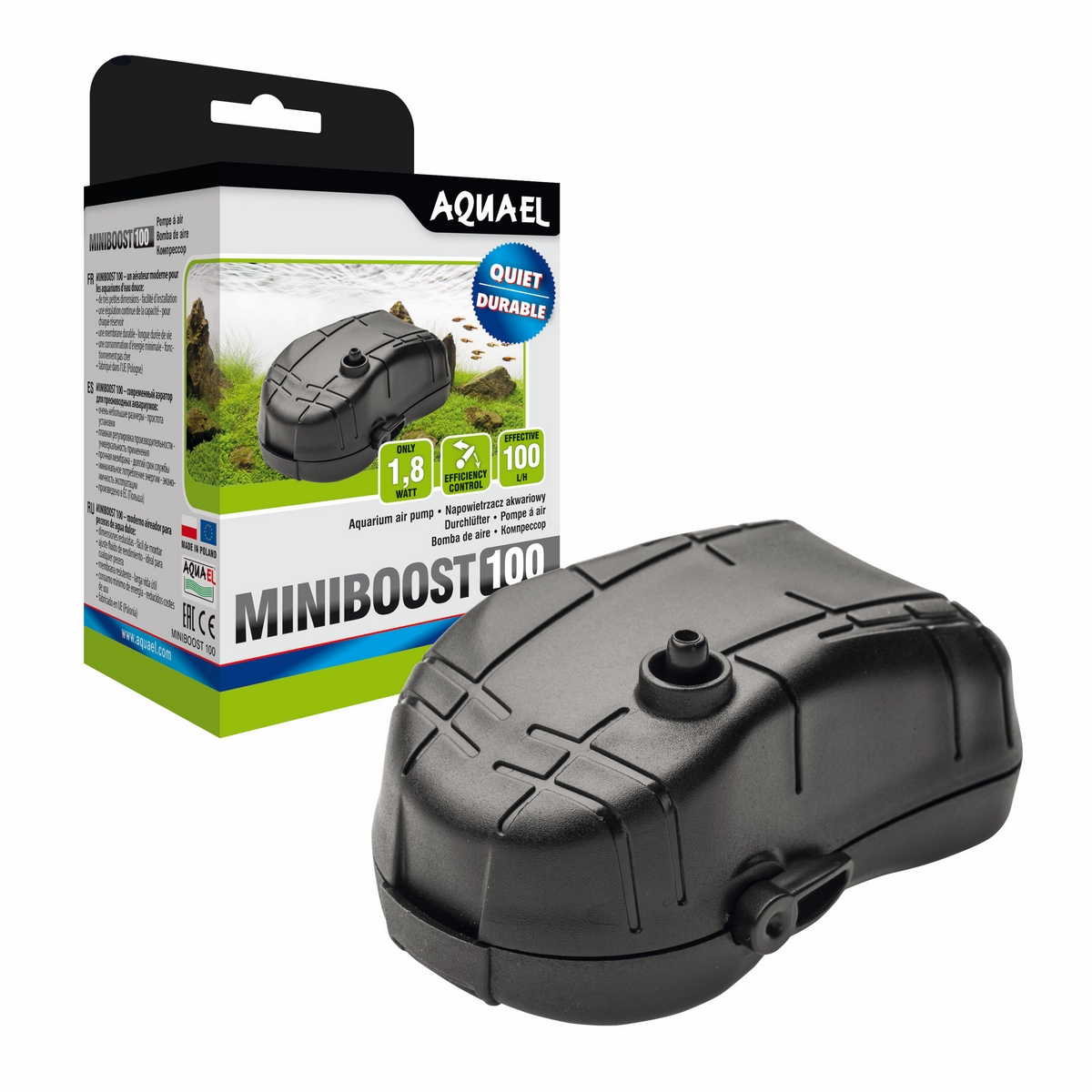 Компрессор MINIBOOST 100 plus (до 100л) 100л/ч, Потр.мощн.-1.8Вт,  (Акваэль), 115316