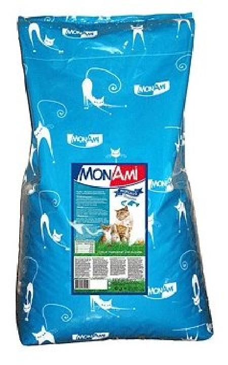 Mon Ami корм для взрослых кошек всех пород, с рыбой 10 кг