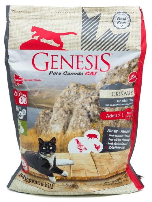 Genesis корм для взрослых кошек всех пород, профилактика МКБ, кабан, фазан и курица 2,268 кг