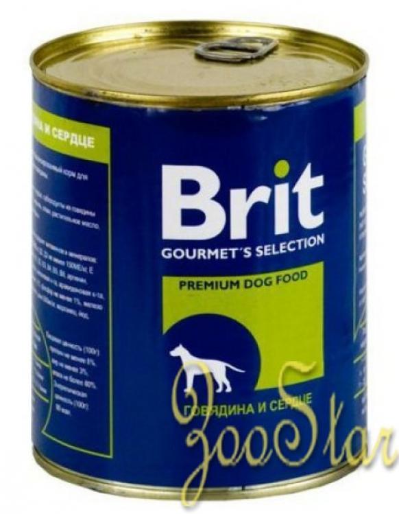 Brit ВИА см арт 44093 Консервы для собак с говядиной и сердцем (Beef&Heart) 9297, 0,850 кг