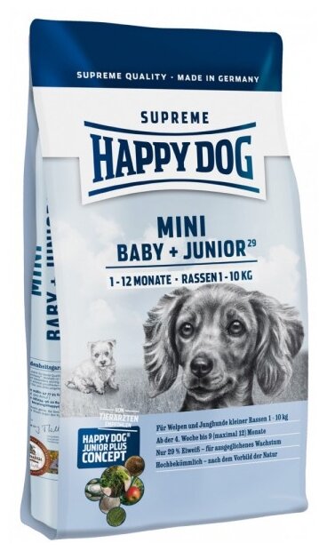 Happy dog Для щенков малых пород: до 9-12мес. (Mini  baby Junior 29) 1,000 кг 12019