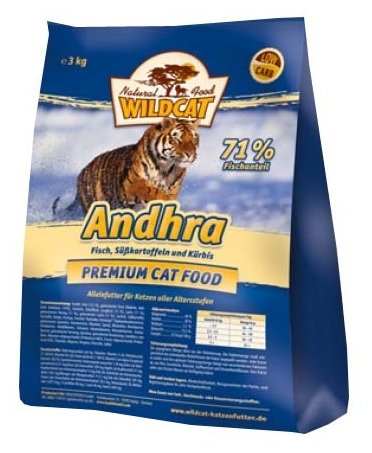 Wildcat Корм для кошек Andhra (рыба и сладкий картофель) 3 кг, WCA3