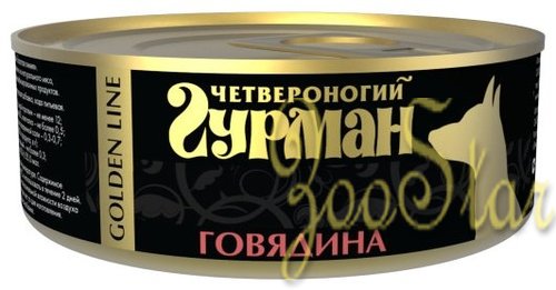  Четвероногий Гурман 46892 Golden консервы для взрослых хорьков Курица с говядиной в желе 100г, 37238