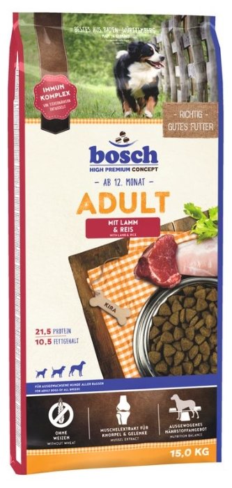 Bosch Бош 13192 Adult сухой для собак Ягненок/Рис 3кг, 10787