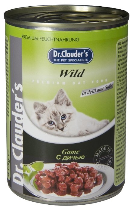 Dr.Clauders Консервы для кошек с  дичью 0,415 кг 21632, 100100971