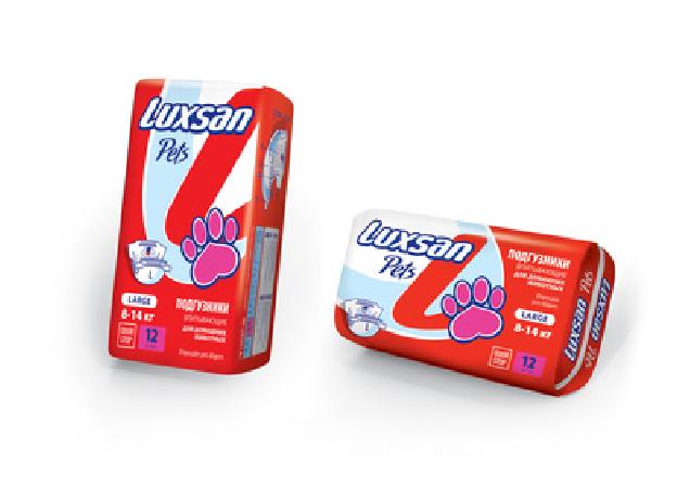 Luxsan Подгузники для животных: 8-14кг (Large) 12шт. | Large 0,34 кг 17524