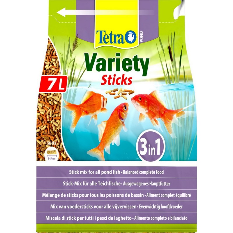 Корм для прудовых рыб Tetra Pond Variety Sticks 7 л, смесь из 3-х видов палочек