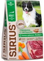 Sirius Сухой корм для собак говядина с овощами 91831 2 кг 60069