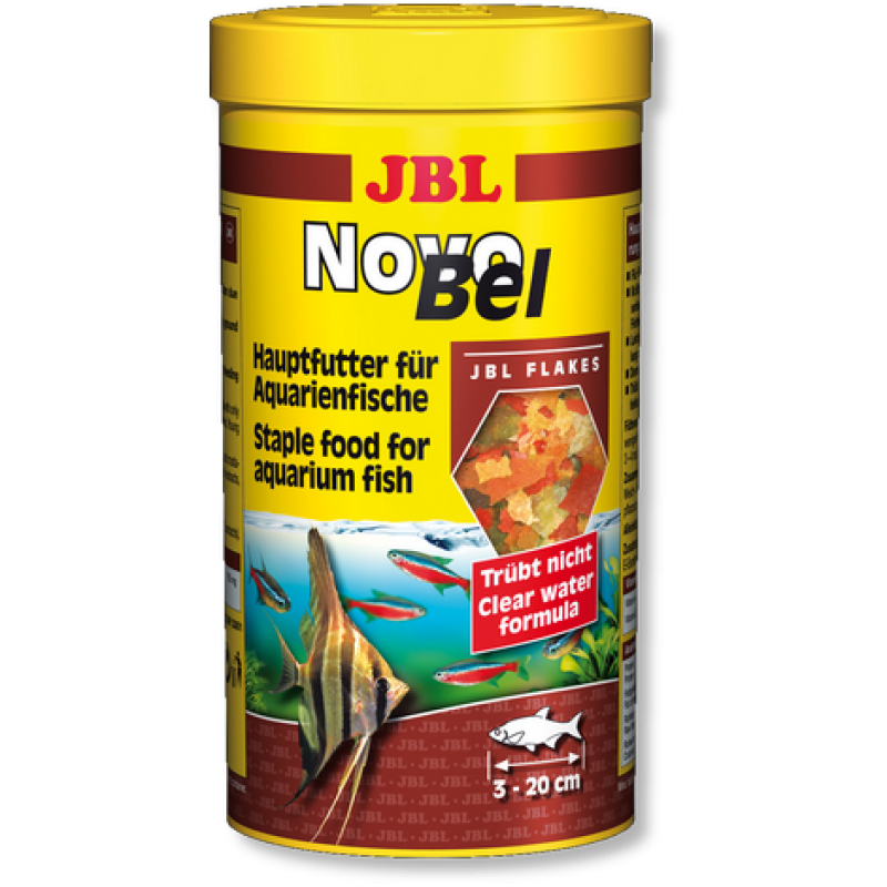    JBL NovoBel - Основной корм, хлопья д/пресноводных аквариумных рыб, 1 л (190 г) 