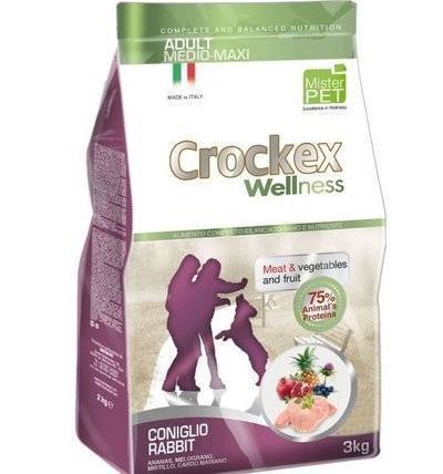 CROCKEX Wellness корм для взрослых собак средних и крупных пород, кролик с рисом 12 кг, 23001001136