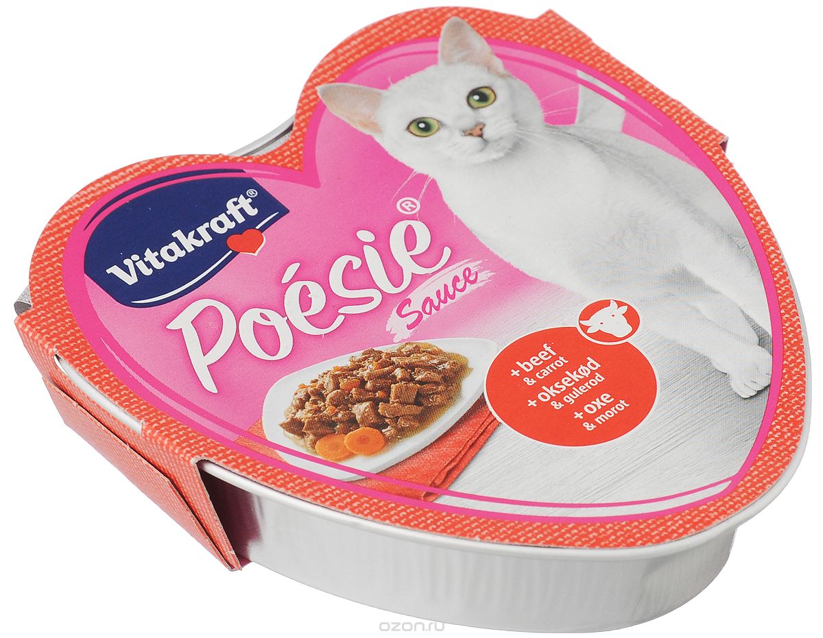 Vitakraft  POESIE консервы  85 гр для кошек  говядина морковь кусочки в соусе 1х15 31337
