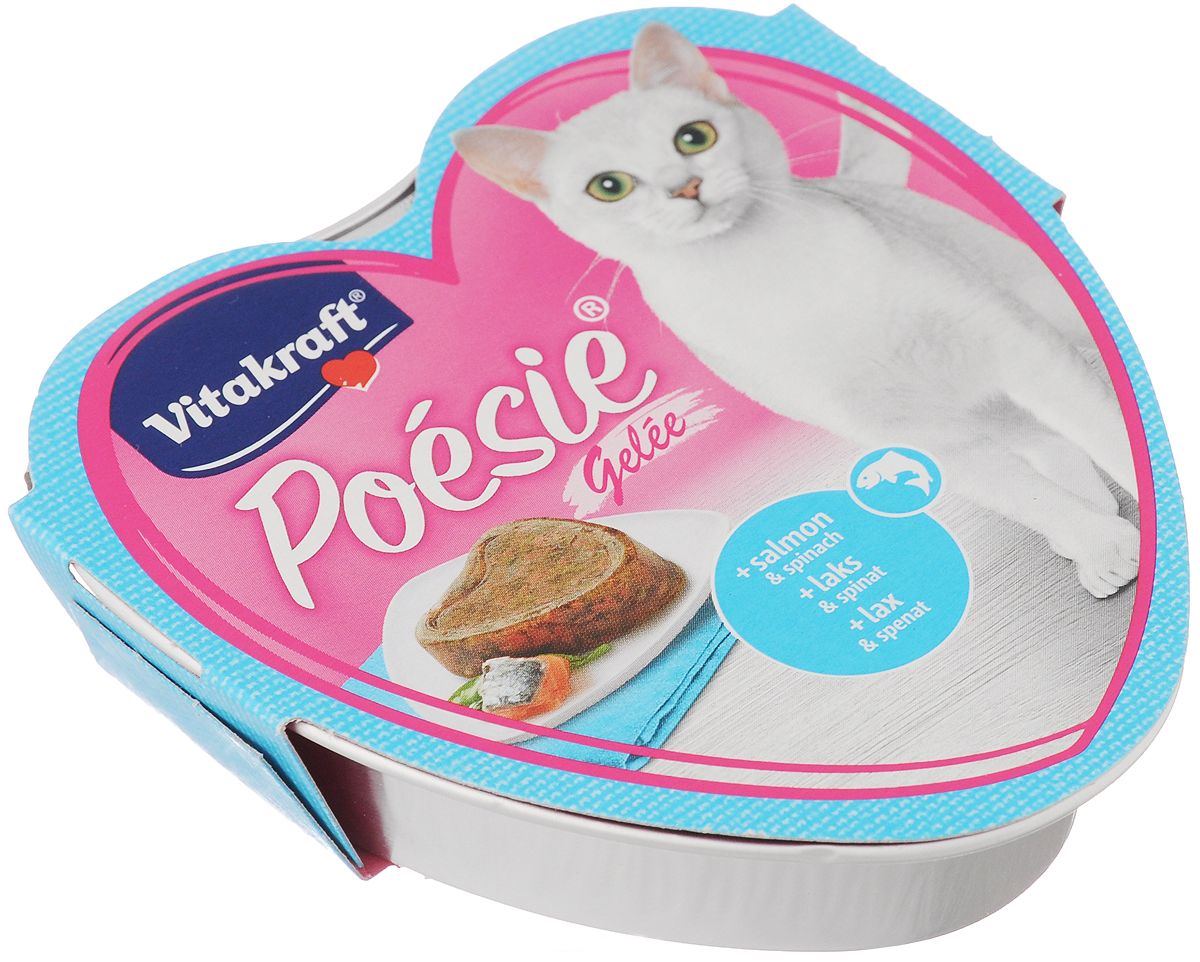 Vitakraft  POESIE консервы  85 гр для кошек лосось шпинат в желе 1х15 31335