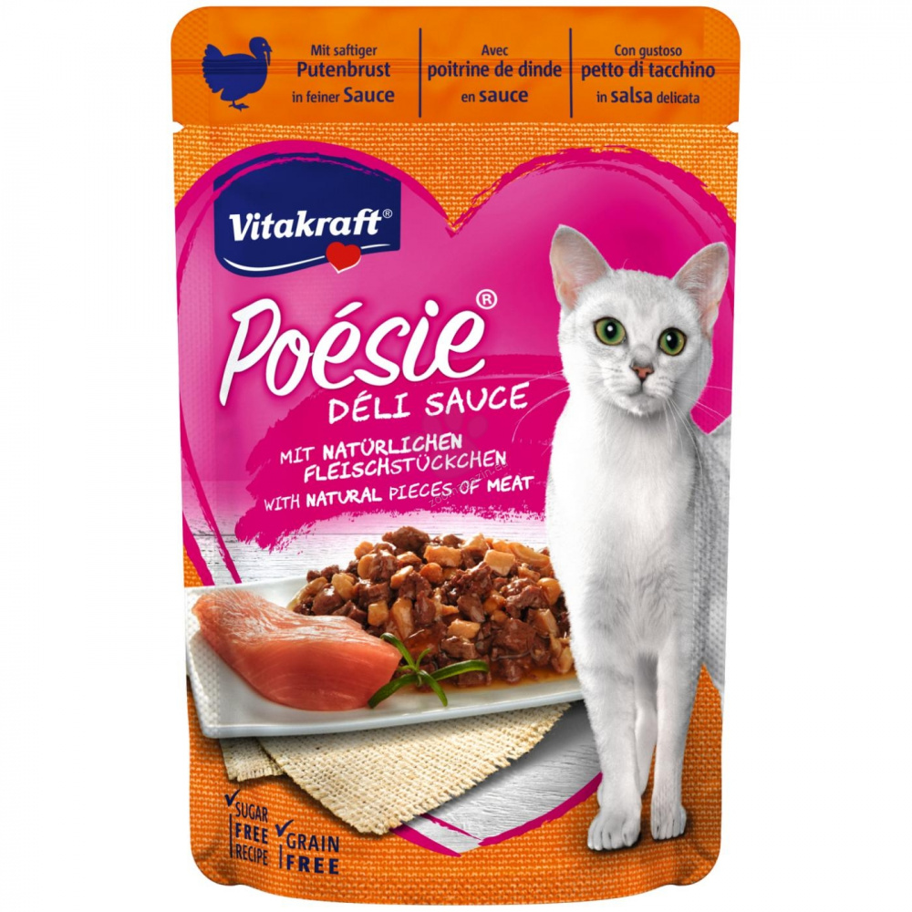 Vitakraft POESIE консервы 85 гр для кошек индейка в соусе пауч (1х23) НОВИНКА 36663