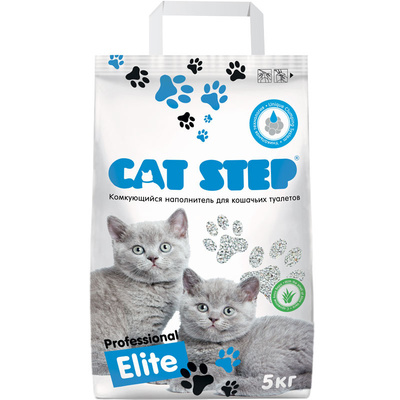 Cat Step Комкующийся бентонитовый  наполнитель Professional Elite    5 кг, с ароматом Алоэ вера, 5 кг, 39519