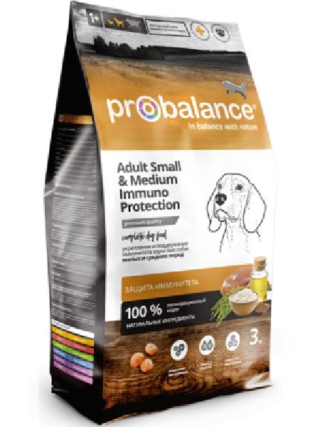 Probalance Сухой корм для взрослых собак малых и средних пород укрепление и поддержание иммунитета 44 PB 659 3 кг 54867