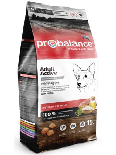 Probalance виа! Сухой корм для взрослых собак всех пород с высокой активностью здоровая энергия 52 PB 663 15 кг 54877