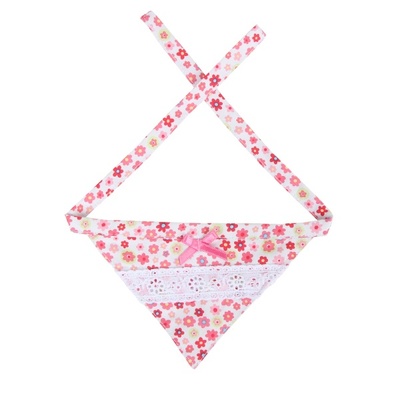 Pinkaholic ВИА Шейный платочек с цветочным узором и  кружевом, розовый, размер M (PATCHESPINKM) NAOA-SC7046-PK-M | PATCHESPINKM, 0,08 кг 