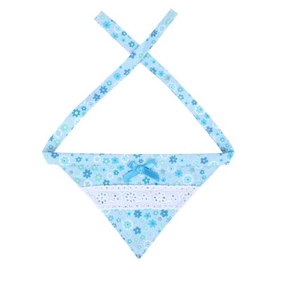 Pinkaholic ВИА Шейный платочек с цветочным узором и  кружевом, голубой, размер L (PATCHESSBLUEL) NAOA-SC7046-SB-L | PATCHESSBLUEL, 0,08 кг 