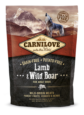 Carnilove Беззерновой корм для взрослых собак всех пород Lamb & Wild Boar for Adult с ягненком и диким кабаном 150817, 12,000 кг, 54512