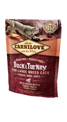 Carnilove Сухой корм для кошек крупных пород Duck & Turkey for Large Breed Cats с уткой и индейкой 512751, 6,000 кг
