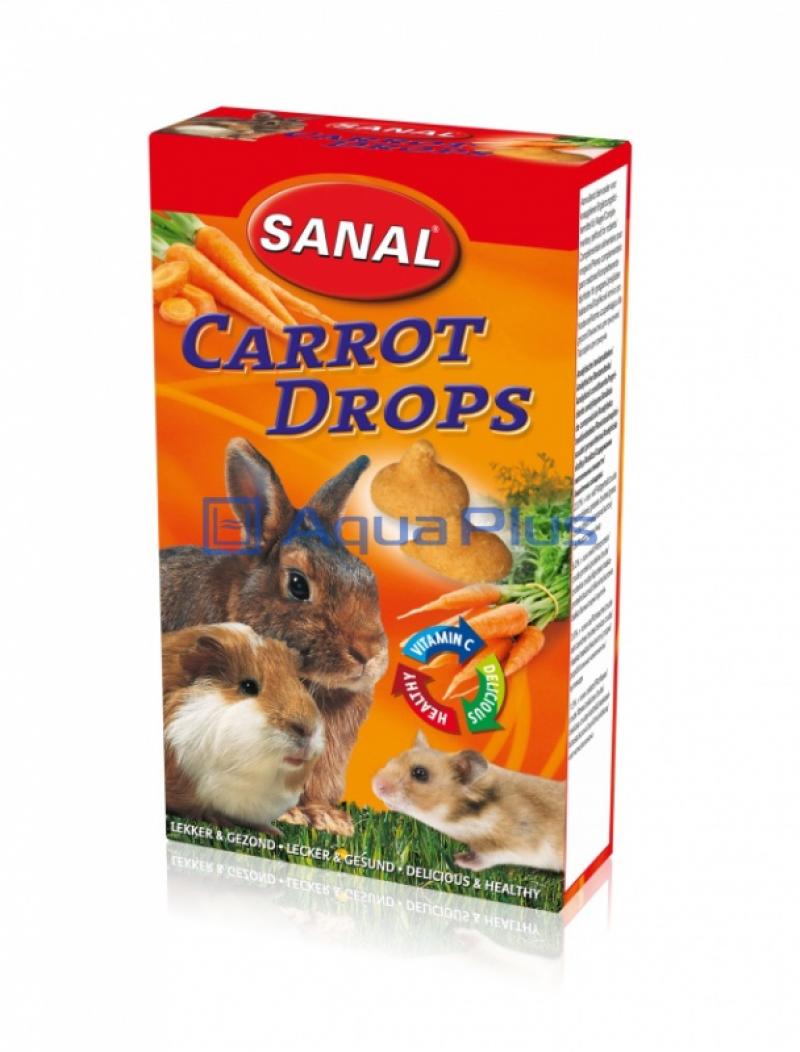 Витаминное лакомство для грызунов SANAL SK7550 CARROT DROPS 45г, дропсы со вкусом моркови и витамином С, 755009, 10001001190