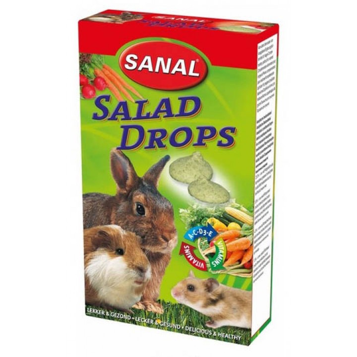 Витаминное лакомство для грызунов SANAL SK7300 SALAD DROPS 45 г, дропсы со вкусом салата, с содержанием витаминов А, С, Д3, Е