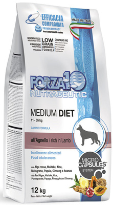 Forza 10 корм для взрослых собак средних пород при аллергии и пищевой непереносимости, ягненок 1,5 кг