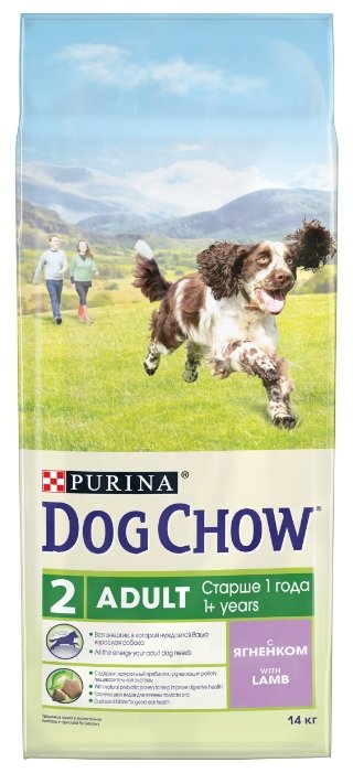Dog Chow Сухой корм для взрослых собак с ягненком (Adult)  1230857212364513, 14 кг 