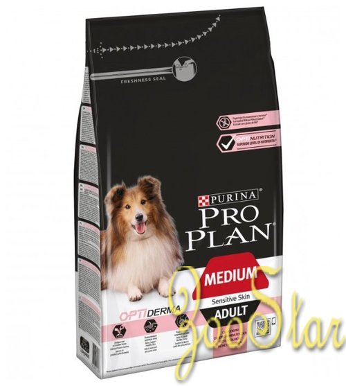 Purina Pro Plan Сухой корм для взрослых собак средних пород с чувств. кожей с лососем и рисом (Medium Adult Sensitiv) -12272386 | Medium Adult Sensitiv, 1,5 кг , 1200100530