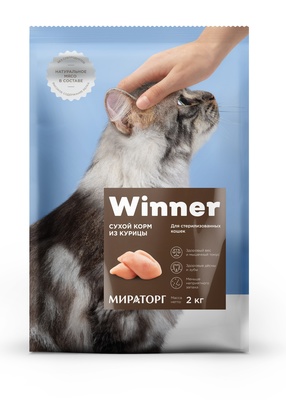 Winner ВИА Сухой корм для стерилизованных кошек с курицей, 0,400 кг