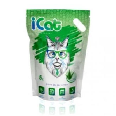 iCat Aloe силикагелевый наполнитель для кошачьих туалетов, с ароматом Алоэ Вера 5 л