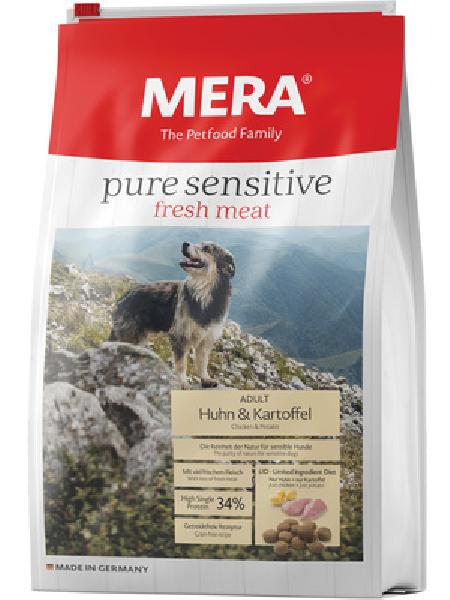 MERA ВИА Беззерновой корм для взрослых собак с курицей и картофелем (подходит для собак с чувствительным пищеварением и/или аллергиями) (Mera Pure Sensitive fresh meat Adult Huhn&Kartoffel High Protein) , 12,5 кг, 37940, 18001001214
