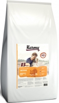 Karmy корм для взрослых собак средних и крупных пород, повышенная физическая активность, индейка 15 кг