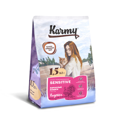 Karmy Сухой корм для кошек с чувствительным пищеварением с индейкой 73316 10,000 кг 41968