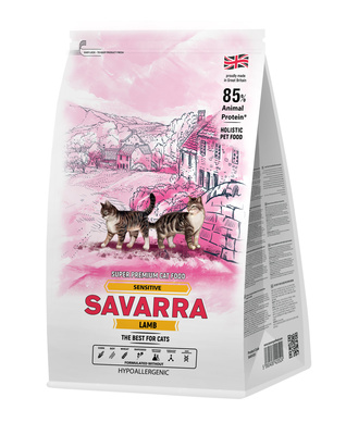 Savarra Сухой корм для взрослых кошек с чувствительным пищеварением Ягненок и рис Sensitive 5649120, 0,400 кг, 53775, 4001001233