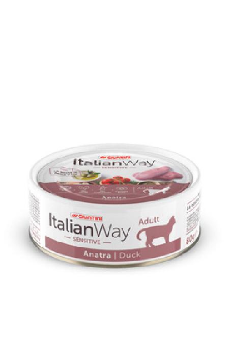 Italian Way Консервы Консервы для кошек с чувствительным пищеварением с уткой (ITALIAN WAY WET CAT SENSITIVE DUCK) UITWA04192, 0,080 кг