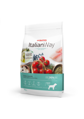 Italian Way Беззерновой корм для собак со свежей форелью и черникой,контроль веса и профилактика аллергии (ITALIAN WAY MED IDEAL WEIGHT TROUTBLUEBERRY) DITWA25090 3,000 кг 36567, 11001001256