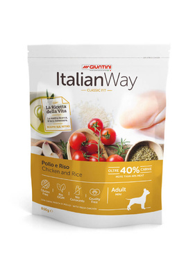 Italian Way Безглютеновый корм для собак малых пород с курицей и рисом (ITALIAN WAY MINI CHICKENRICE) DITWA04048 | Mini ChickenRice, 0,8 кг 