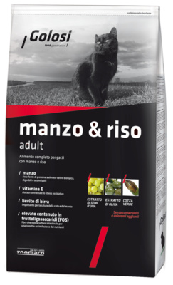 Golosi корм для взрослых кошек всех пород, говядина и рис 1,5 кг, 14001001259