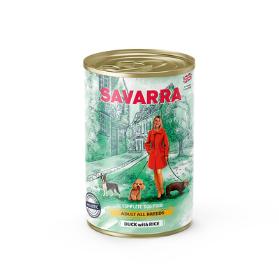Savarra Консервированный корм для собак Утка и рис 5655001, 0,395 кг, 53798, 2001001262