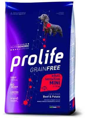 Prolife ВИА Сухой корм для собак Grainfree Adult Sensitive Mini Говядина и Картофель ZCD35379, 0,6 кг, 42071