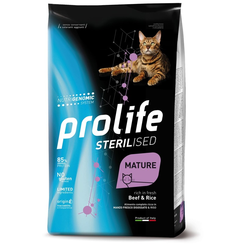 Prolife ВИА Сухой корм для кошек Sterilised Mature Говядина и Рис ZCD35928, 0,400 кг, 42099