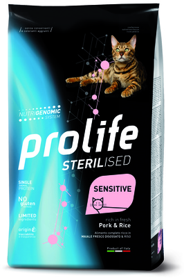 Prolife ВИА Сухой корм для кошек Sterilised Sensitive Свинина и Рис ZCD35836, 0,400 кг