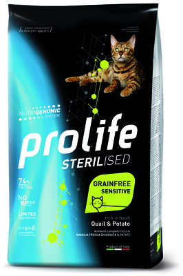 Prolife Сухой корм для кошек SterilisedGrainfree Sensitive Перепел и Картофелем ZCD35959 | Sterilised Grainfree Sensitive, 0,4 кг 