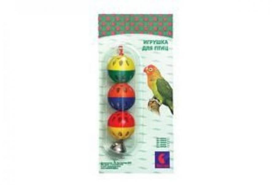 Redplastic Игрушка для попугая -шарики с кол Блистер (ТМ Дарэлл), RP5034