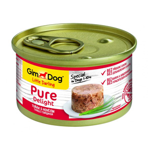 GimDog Pure Delight влажный корм для взрослых собак всех пород, тунец и говядина 85 гр