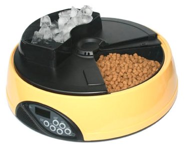 Feedex Автокормушка на 4кормления для сухого корма и консерв с емкостью для льда Голубая PF1B 1,95 кг 14045.гол