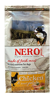 Nero Pure ВИА Беззерновой корм для взрослых собак со свежим мясом курицы, бататом  и фруктами (Nero Pure Adult with Fresh Chicken 2,5kg) 7371809 | Adult with Fresh Chicken, 2,5 кг 