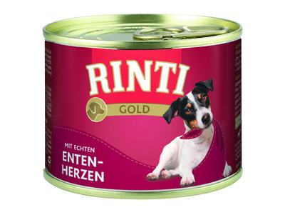 Rinti Влажный корм для собак с утиными сердечками (GOLD mit Entenherzen) 91001 | mit Entenherzen, 0,185 кг 